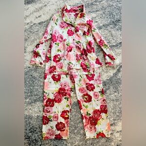 Vtg Oscar de la renta Pink Label Floral Nights Set Of Two large